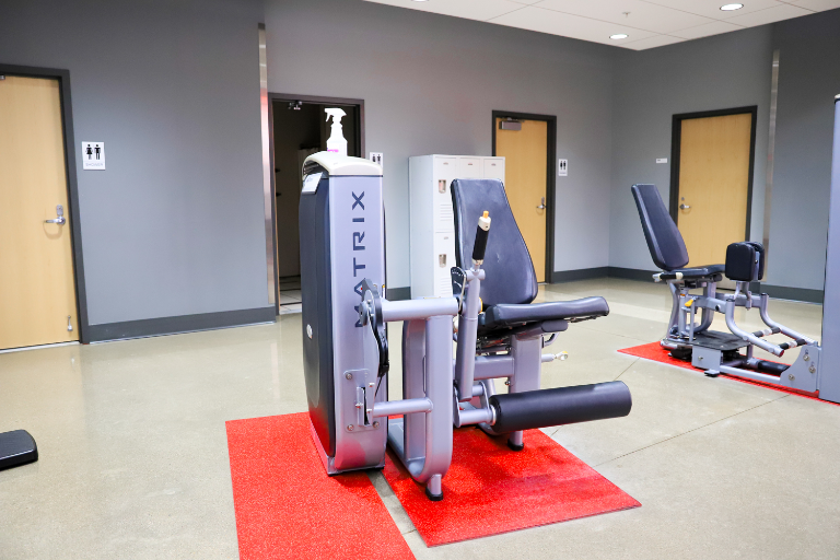 Exercise equipment in the Jag.